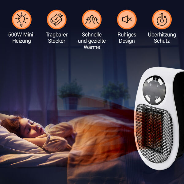 Heizlüfter mit Fernbedienung, 500W image number 7