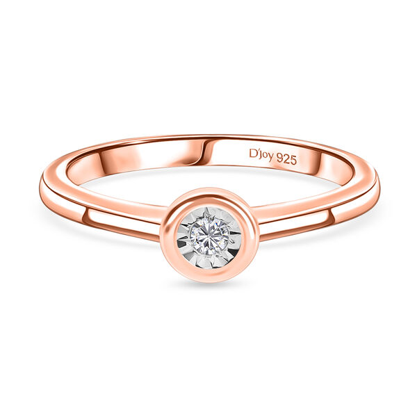 D'Joy wei&szlig;er Diamant Ring, 925 Silber 750 Ros&eacute;gold Vermeil image number 0