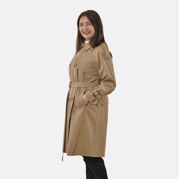 LA MAREY - Trenchcoat mit Hüftgürtel, L, Khaki image number 4