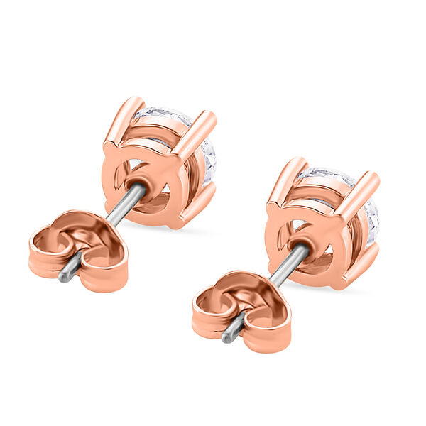 Weißer Zirkonia Armband und Ohrringe, Nickelfreies Messing rosévergoldet image number 8