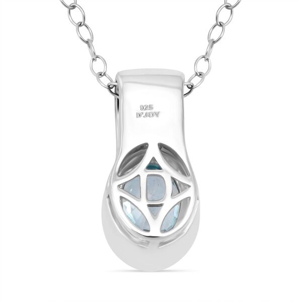 D'Joy AA blauer Zirkon und Moissanit Anhänger mit 50cm Kette - 2,24 ct. image number 4