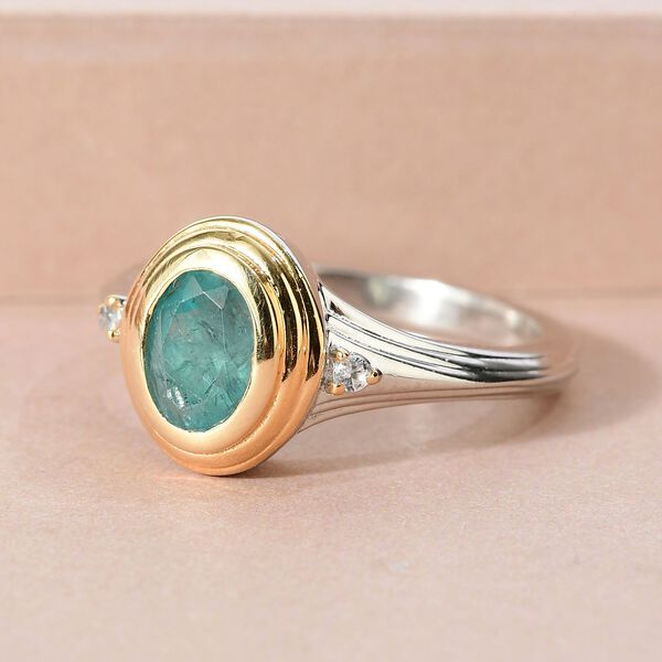 Grandidierit und Zirkon-Ring, 925 Silber Bicolor  ca. 0,83 ct image number 2