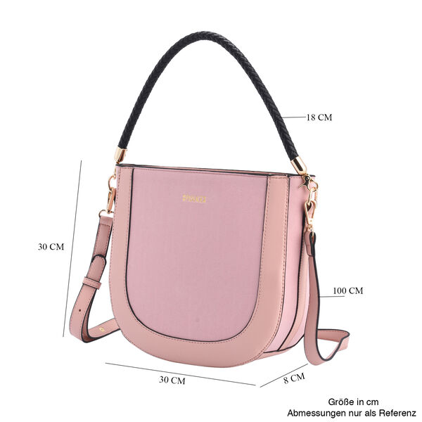 Hobo Tasche mit abnehmbarem Riemen, Gr&ouml;&szlig;e 26x8x14 cm, Rosa image number 7