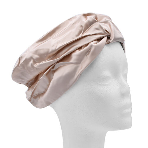 100% Maulbeerseiden Turban für Damen, Größe: 18x24 cm, Champagner image number 1