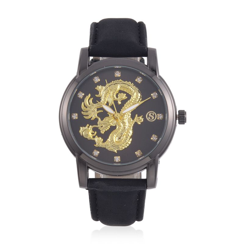 STRADA - Japanisches Uhrwerk, Weißer Kristall schwarzer Uhr, 23.5 cm image number 0