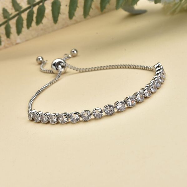 Weißes Zirkonia-Armband, ca. 15.25 cm, reines Messing ca. 3,00 ct image number 2