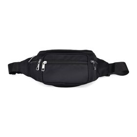 Nylon-Gürteltasche mit RFID-Schutz, 37x10x13,5cm, Schwarz