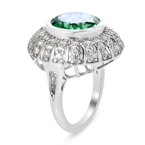 Pfau Triplett Quarz und Zirkon Ring 925 Silber platiniert  ca. 7,31 ct image number 5