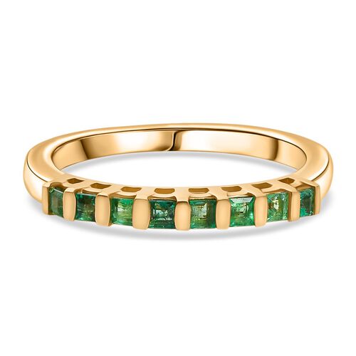 Kagem Sambischer Smaragd Ring 925 Silber 750 Gelbgold Vermeil (8-10 Werktage Lieferzeit) (Größe 21.00) ca. 0.39 ct image number 0