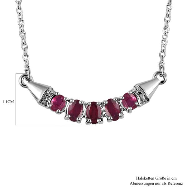 Afrikanische Rubin Halskette, (Fissure gef&uuml;llt), ca. 45 cm, 925 Silber platiniert ca. 1,62 ct image number 7