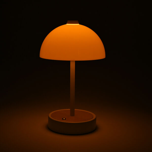 LIVEMORE Designer-Stil Tischlampe im Kuppeldesign mit Touch-Steuerung, 16x16x26,5cm, Weiß image number 3