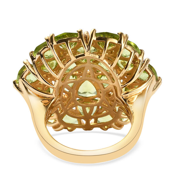 Natürlicher Peridot und weißer Zirkon-Ring, 925 Silber vergoldet  ca. 11,55 ct image number 6