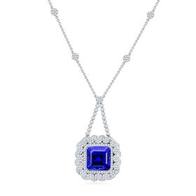 Chairman's Vault Collection - zertifiziert und geprüft RHAPSODY AAAA Tansanit und VS-EF Diamant 45cm Halskette in 950 Platin - 43,35 ct.