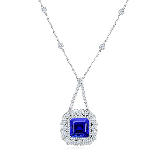 Chairman's Vault Collection - zertifiziert und geprüft RHAPSODY AAAA Tansanit und VS-EF Diamant 45cm Halskette in 950 Platin - 43,35 ct. image number 0