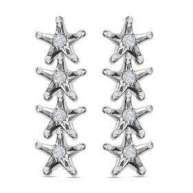 Weiße Diamant Ohrringe, 925 Silber platiniert ca. 0.05 ct