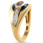 Tansanit und Zirkon emaillierter Ring in Silber image number 4