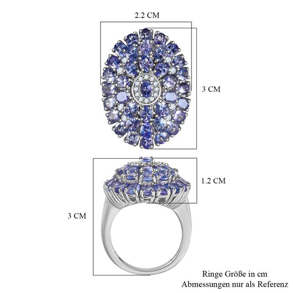 Tansanit und Zirkon Ring - 6,28 ct. image number 6