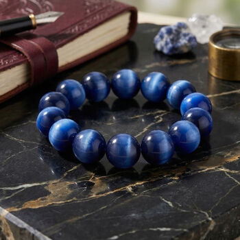 Simuliertes flexibles blaues Katzenauge Armband - 180 ct.