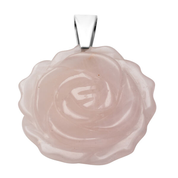 Rosenquarz Halskette 38 cm Edelstahl ca. 95,00 ct image number 3