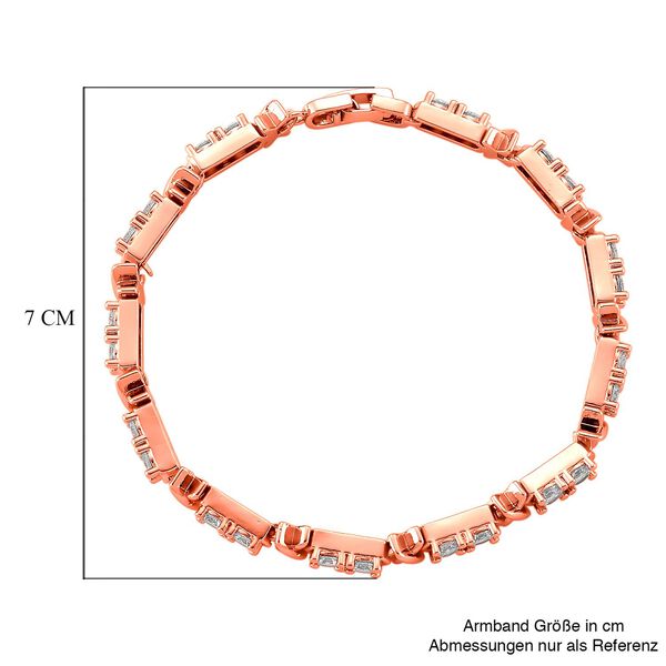 Designer Inspiriert - Wei&szlig;er Zirkonia Armband ca. 19 cm Nickelfreies Messing, Ros&eacute;goldfarbe image number 4