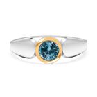 AA Blauer Zirkon Ring 925 Silber rhodiniert (Größe 17.00) ca. 1,35 ct