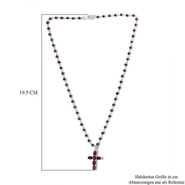 Rote Granat-Kreuz-Halskette - 20,28 ct. image number 7
