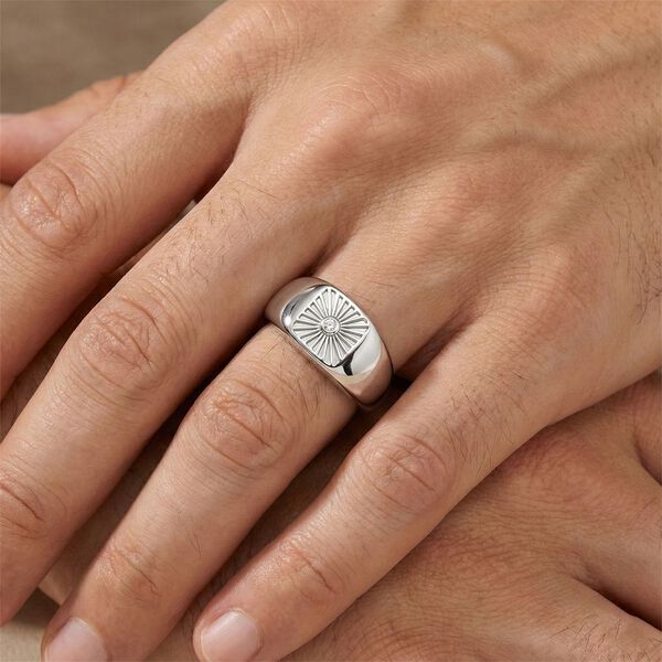 GP - Wei&szlig;er Diamant, Kanchanaburi Blauer Saphir Ring 925 Silber rhodiniert (Gr&ouml;&szlig;e 23.00) image number 2