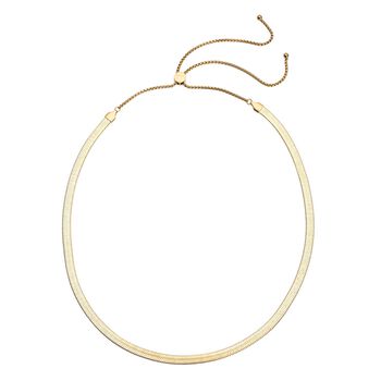 Seidige Fischgr&auml;ten-Gliederkette, ca. 45 cm, 316L Edelstahl Goldfarben ca. 20,20g