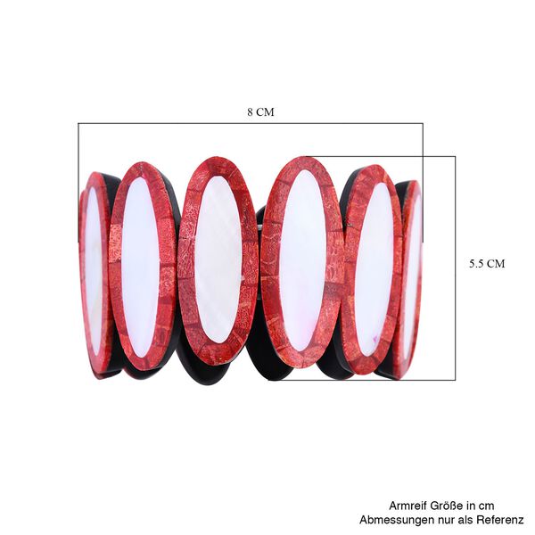 Perlmutt, Koralle Armband Flexibel cm  ca. 0.10 ct image number 4