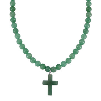 Gr&uuml;ner Aventurin Halskette, ca. 50 cm, ca. 265.00 ct