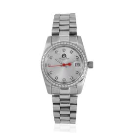 William Hunt - Moissanit-Akzentuhr, Schweizer Uhrwerk, Mineralglas und 5ATM Wasserresistenz, Edelstahl-Armband