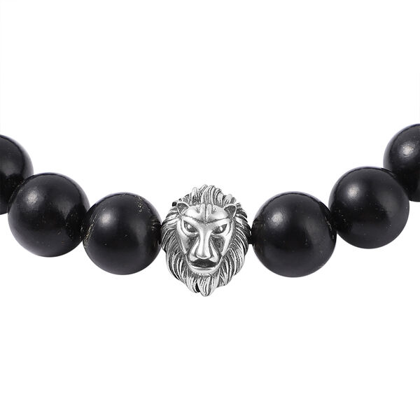 Schungit Armband, 19 cm, (9-11mm),925 Silber Schwarz oxidiert ca. 134.00 ct image number 3