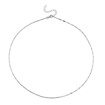 5er-Set Halsketten, ca. 45 cm + 5 cm Extender, Nickelfreies Messing Silberfarben