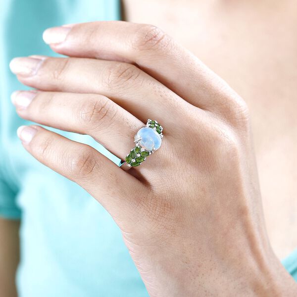 AA nat&uuml;rlicher, &auml;thiopischer Welo Opal, Zirkon und Chromdiopsid-Ring - 2,74 ct. image number 3