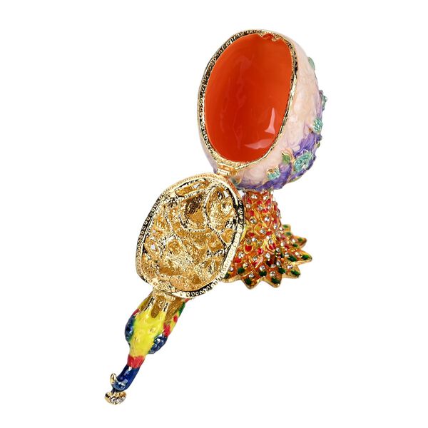 Emaillierte Schmuckbox in Pfauenform, 5,5x13cm image number 6