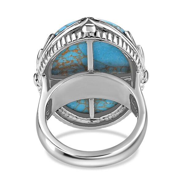 Blaues T&uuml;rkis Ring, Edelstahl (Gr&ouml;&szlig;e 16.00) ca. 19.00 ct image number 5