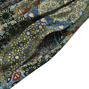 Taillen-Culottes mit Smok-Detail und Kaleidoskop-Muster, Einheitsgr&ouml;&szlig;e, blau