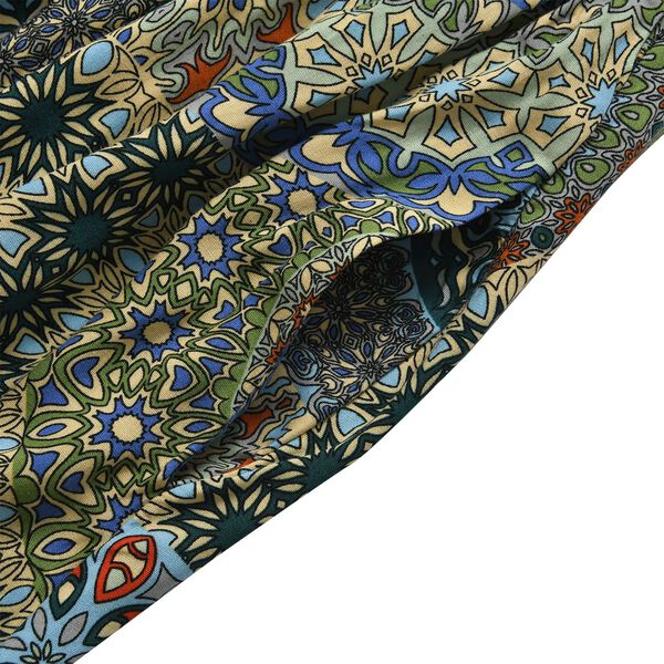 Taillen-Culottes mit Smok-Detail und Kaleidoskop-Muster, Einheitsgröße, blau image number 3