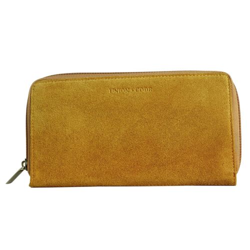 Echtleder Brieftasche mit RFID-Schutz in gelb image number 0