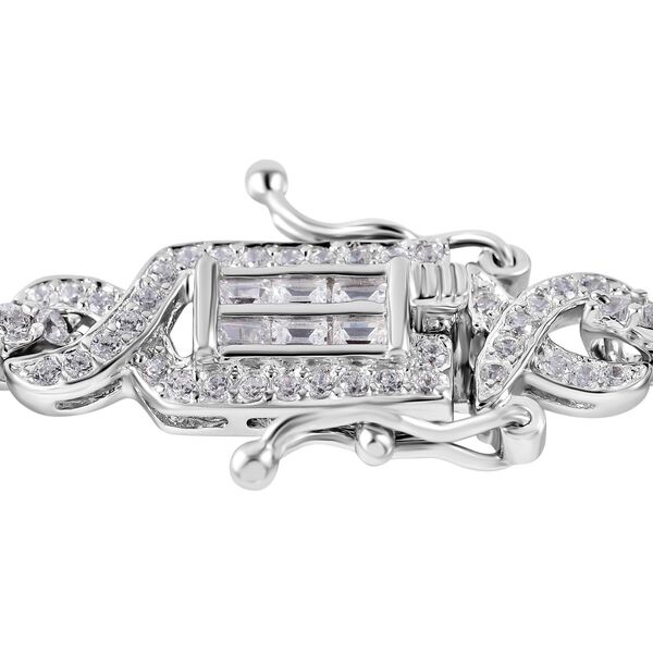 Weißer Zirkonia Armband ca. 19 cm 925 Silber rhodiniert image number 2