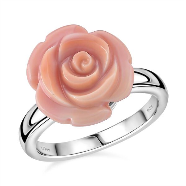 D'Joy Natürlicher Rosa Königsmuschel Perle Ring 925 Silber rhodiniert (Größe 16.00) image number 0