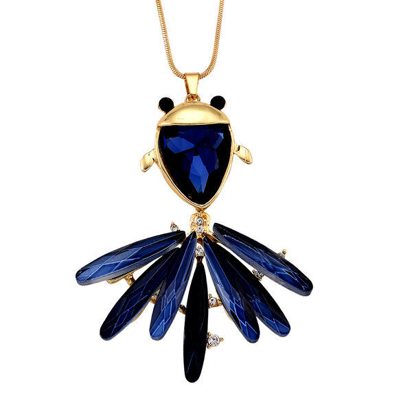 Mehrfarbiger Kristall Anh&auml;nger mit Kette ca. 63.5 cm + 5 cm Extender, Legierung Gelb