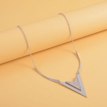 Wei&szlig;e Kristall-Halskette in Silberton, 50 cm - 0,80 ct.