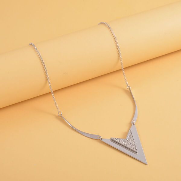 Weiße Kristall-Halskette in Silberton, 50 cm - 0,80 ct. image number 2