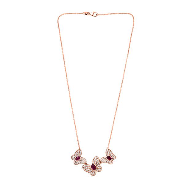 GP Trionfo Kollektion - AA Afrikanische Rubin, Zirkon und Kanchanaburi blaue Saphir-Halskette, 45cm - 4,95 ct. image number 5