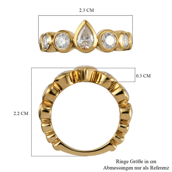 Moissanit Ring, 925 Silber Gelbgold Vermeil  ca. 1,42 ct image number 7