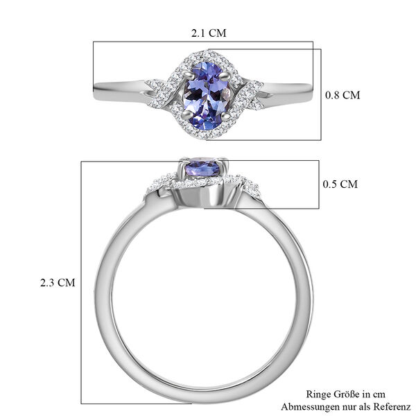 Tansanit und Zirkon Ring, 925 Silber rhodiniert - 0,65 ct. image number 7