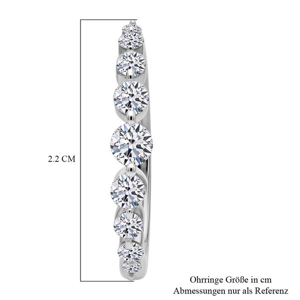 LUXURIANT SGL zertifizierte SI-GH Labor Diamant Ohrringe, 925 Silber rhodiniert - 1 ct. image number 4
