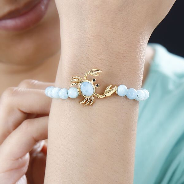 GP Creature Couture Kollektion-Larimar, schwarzes Spinell  und Kanchanaburi blaues Saphir-Armband, 18 cm - 28,07 ct. image number 3