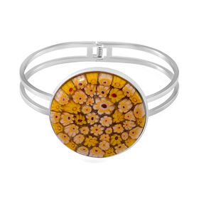 Murano-Stil Glas Armreif ca. 19 cm Reiner Edelstahl